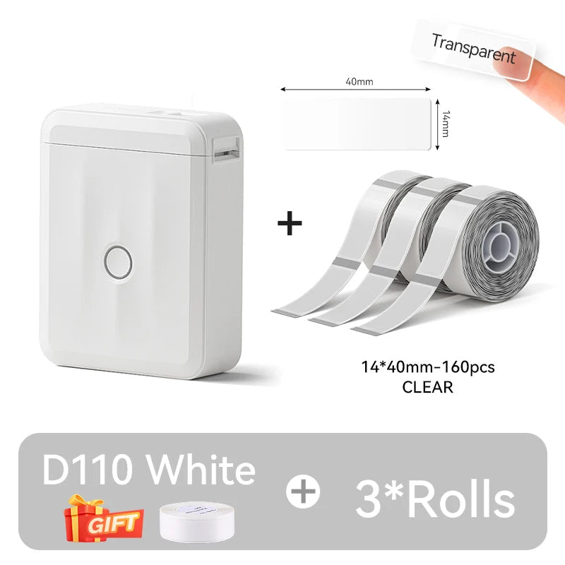 Mini Portable Thermal Label Printer. Smart Label Maker with Tape for Office Home Kitchen School