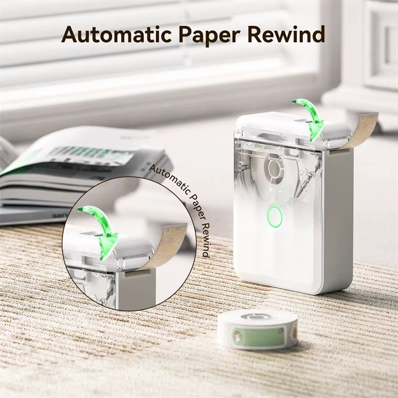 Mini Portable Thermal Label Printer. Smart Label Maker with Tape for Office Home Kitchen School