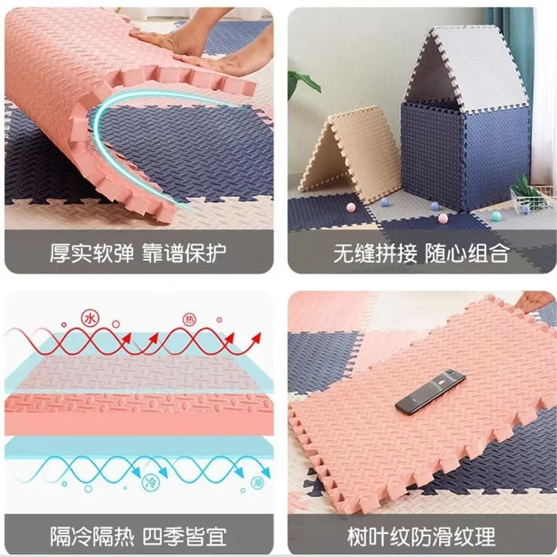 16Pcs Foam Baby Play Mat Puzzle Mat Kids Interlocking Exercise Tiles Rugs Puzzle Floor Tiles Toy Carpet Soft Carpet 30*30*1Cm