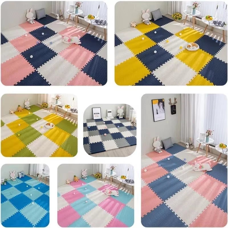 16Pcs Foam Baby Play Mat Puzzle Mat Kids Interlocking Exercise Tiles Rugs Puzzle Floor Tiles Toy Carpet Soft Carpet 30*30*1Cm