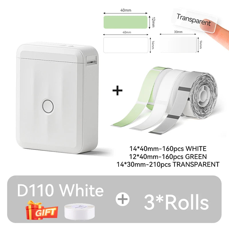 Mini Portable Thermal Label Printer. Smart Label Maker with Tape for Office Home Kitchen School