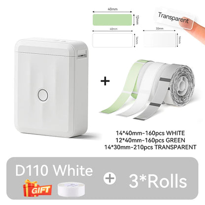 Mini Portable Thermal Label Printer. Smart Label Maker with Tape for Office Home Kitchen School