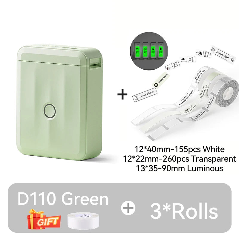 Mini Portable Thermal Label Printer. Smart Label Maker with Tape for Office Home Kitchen School