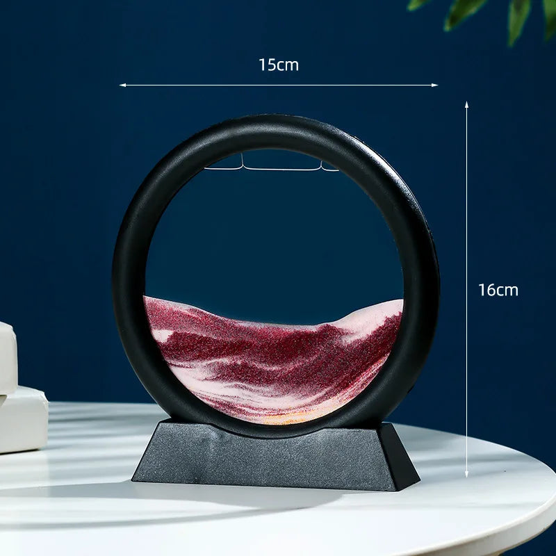 Sandscape Moving Sand Art Frame Quicksand 3D Dynamic Liquid Hourglass Kinetic Sand Painting Flowing Sand Office Home Decor Gifts