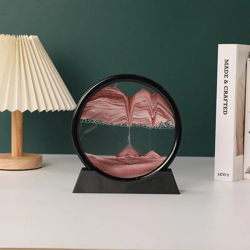 Sandscape Moving Sand Art Frame Quicksand 3D Dynamic Liquid Hourglass Kinetic Sand Painting Flowing Sand Office Home Decor Gifts