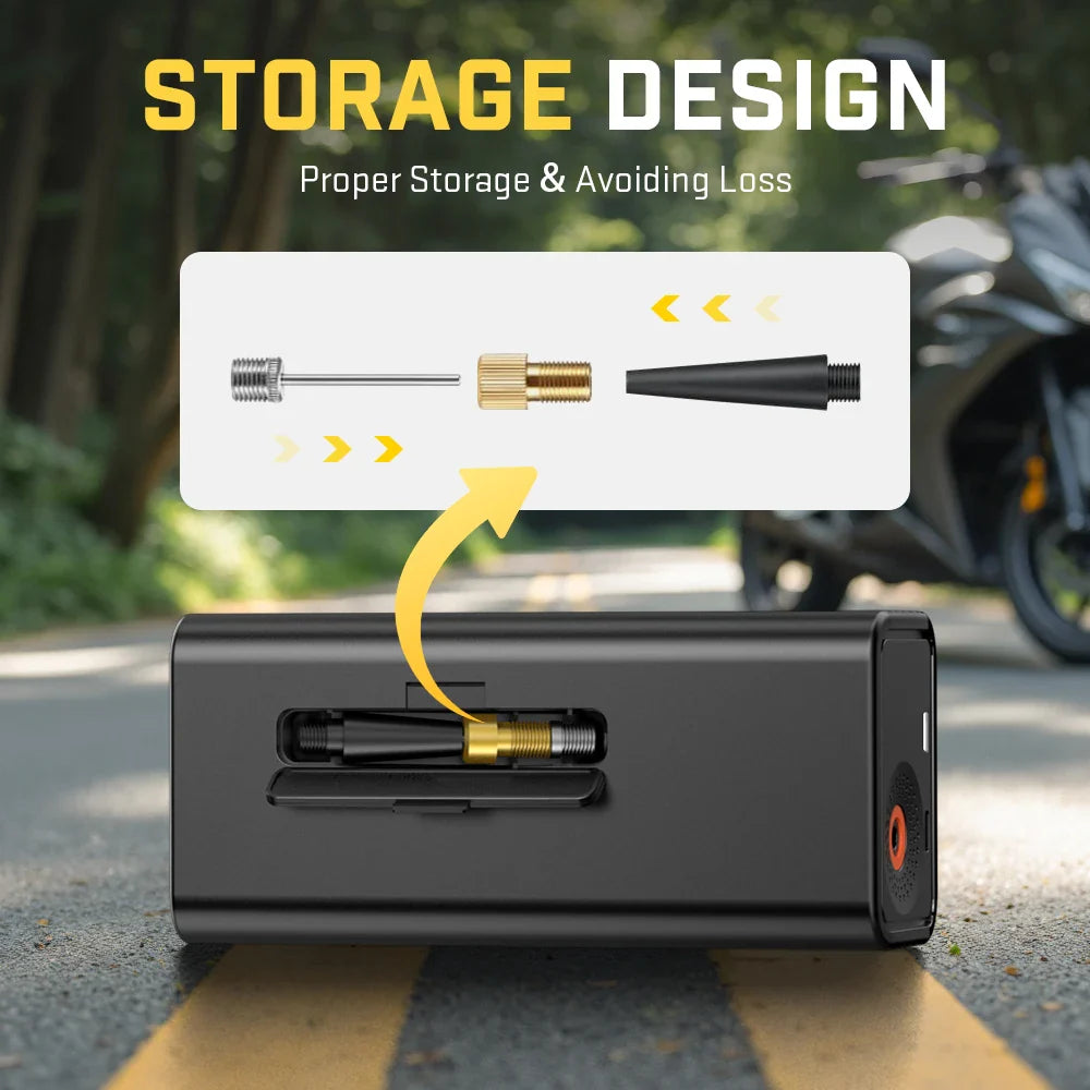 22-Cylinder Wireless Inflator: High Power, Digital Display, Rapid Inflation for Cars & Motorcycles.