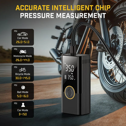 22-Cylinder Wireless Inflator: High Power, Digital Display, Rapid Inflation for Cars & Motorcycles.