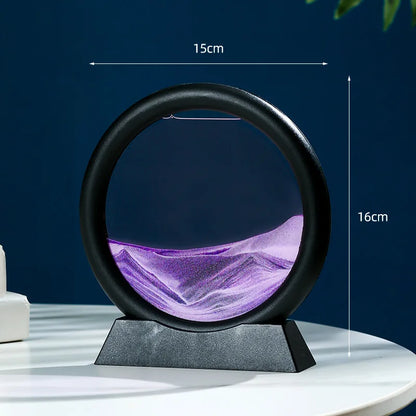Sandscape Moving Sand Art Frame Quicksand 3D Dynamic Liquid Hourglass Kinetic Sand Painting Flowing Sand Office Home Decor Gifts
