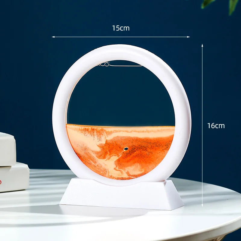 Sandscape Moving Sand Art Frame Quicksand 3D Dynamic Liquid Hourglass Kinetic Sand Painting Flowing Sand Office Home Decor Gifts