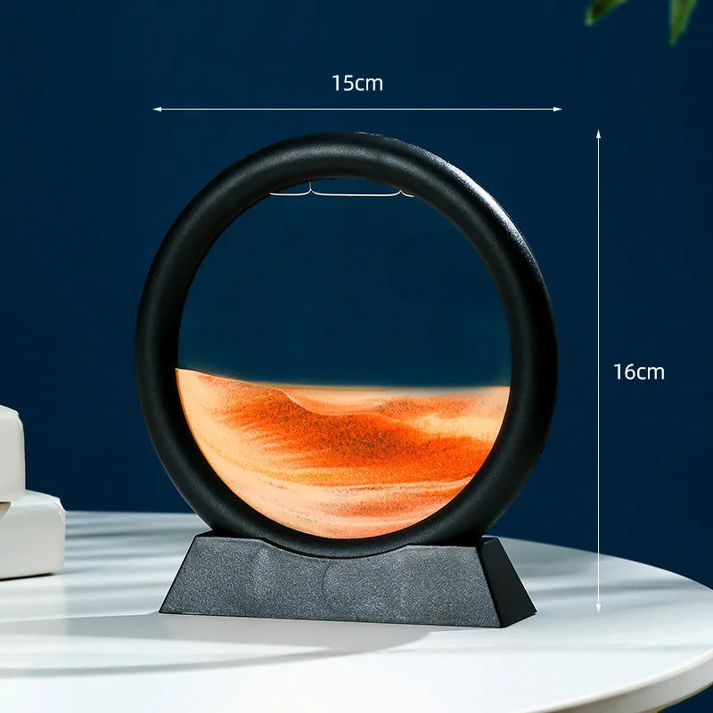 Sandscape Moving Sand Art Frame Quicksand 3D Dynamic Liquid Hourglass Kinetic Sand Painting Flowing Sand Office Home Decor Gifts