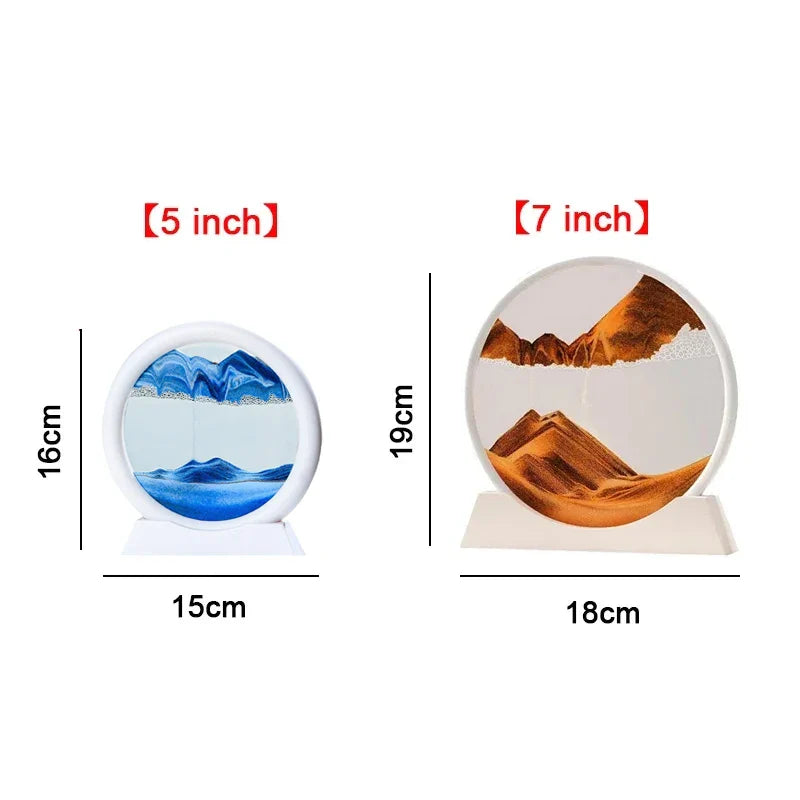 Sandscape Moving Sand Art Frame Quicksand 3D Dynamic Liquid Hourglass Kinetic Sand Painting Flowing Sand Office Home Decor Gifts