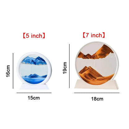 Sandscape Moving Sand Art Frame Quicksand 3D Dynamic Liquid Hourglass Kinetic Sand Painting Flowing Sand Office Home Decor Gifts