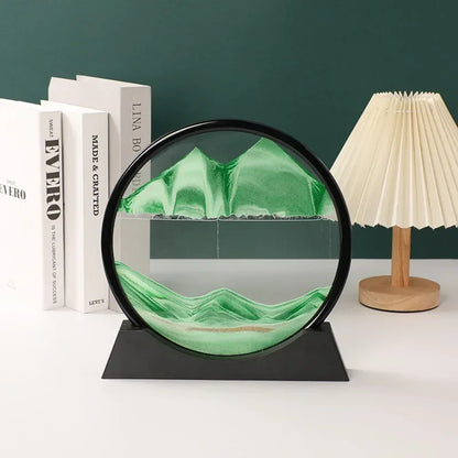 Sandscape Moving Sand Art Frame Quicksand 3D Dynamic Liquid Hourglass Kinetic Sand Painting Flowing Sand Office Home Decor Gifts