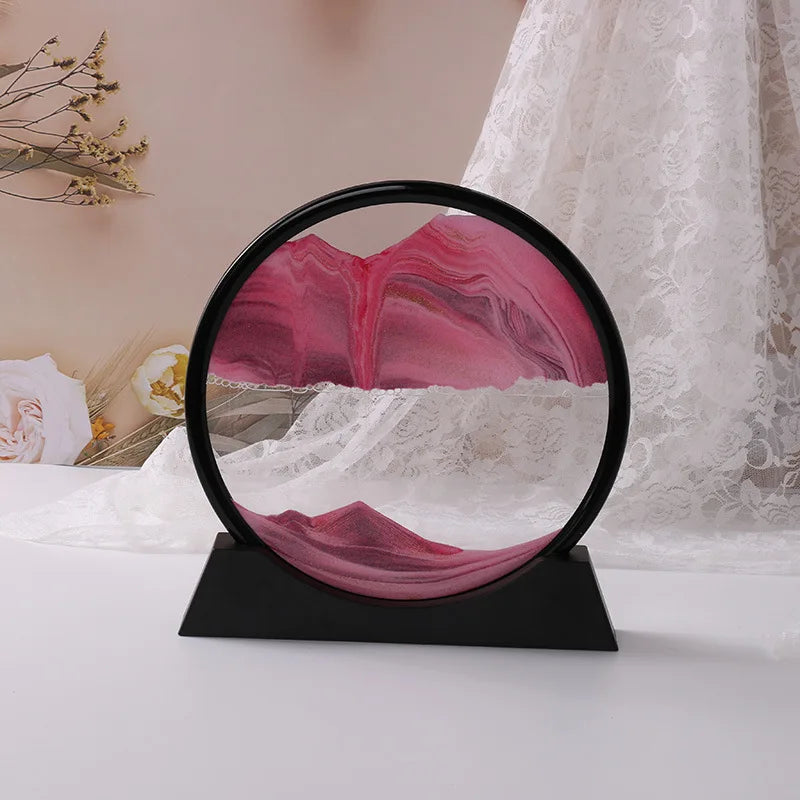 Sandscape Moving Sand Art Frame Quicksand 3D Dynamic Liquid Hourglass Kinetic Sand Painting Flowing Sand Office Home Decor Gifts
