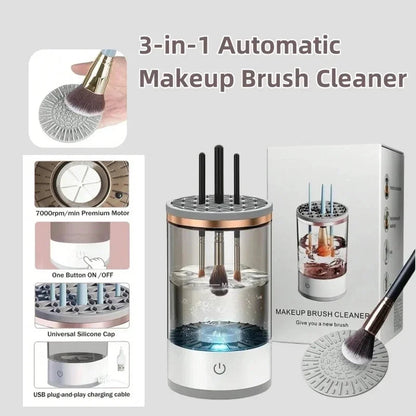 USB Plug Portable Electric Makeup Brush Cleaner with Rubber Makeup Machine Electric USB Quick Cleaner Cleaning Brush Collar Brus